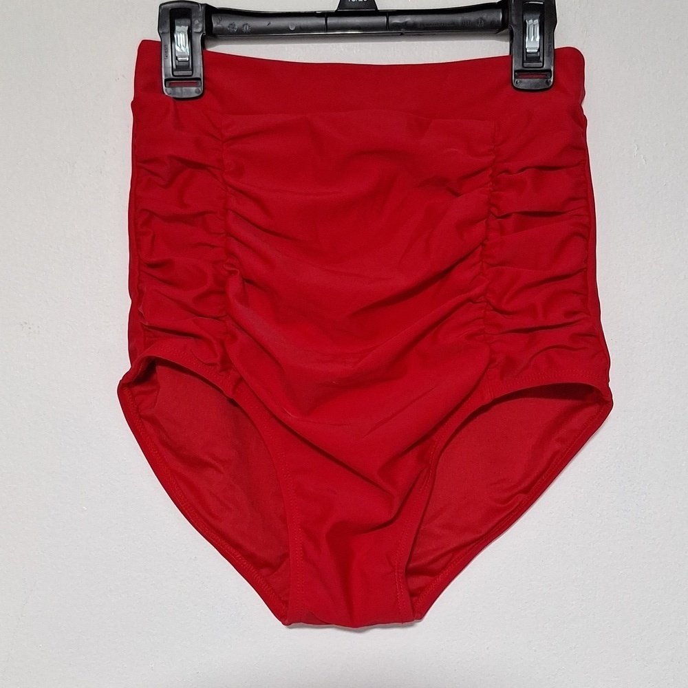 Relleciga High-Waisted Bikini Bottoms Red